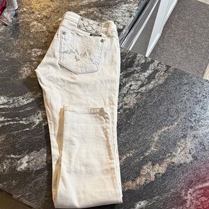 White Miss Me Jeans with Embellished Pocket